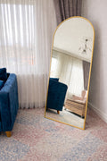 Craftx Furniture™ — Luxe Arched Mirror (6×2 ft) with Ambient Glow