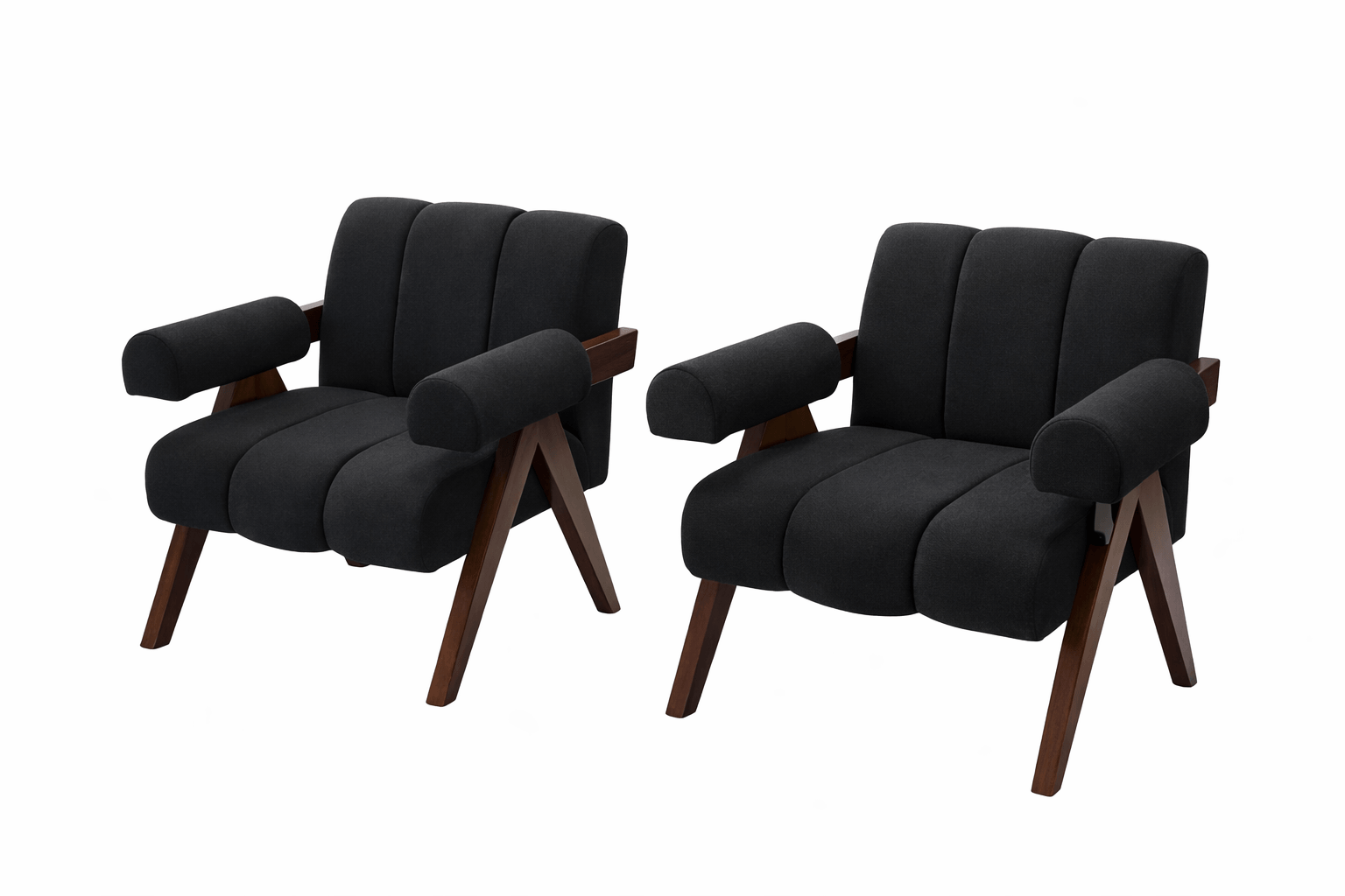 Craftx™ Sheesham Wood Accent Chairs (Pair) – Towel Fabric Upholstery | Modern Luxury Seating
