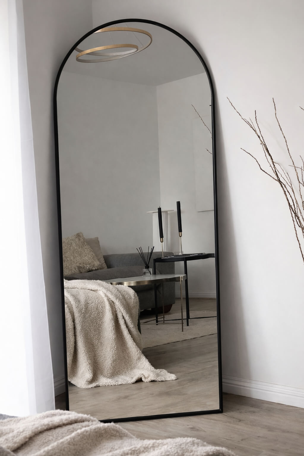 CraftX Arched Full-Length Mirror – Premium Black Frame Floor Mirror