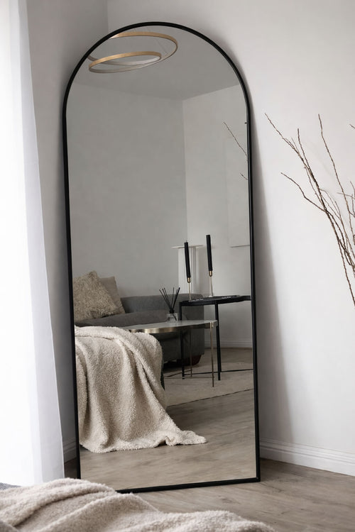 CraftX Arched Full-Length Mirror – Premium Black Frame Floor Mirror
