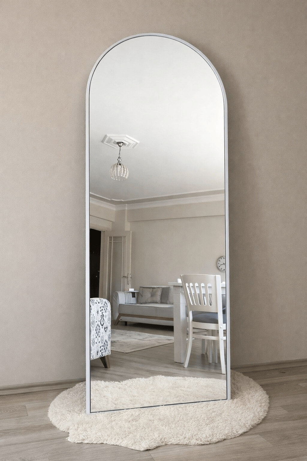 Craftx™ Aura Arch Mirror – 6×2 ft LED Edition (White Frame)