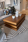 Craftx™ Solid Wood Coffee Table – 4×2 ft | Modern Layered Design | Premium Finish