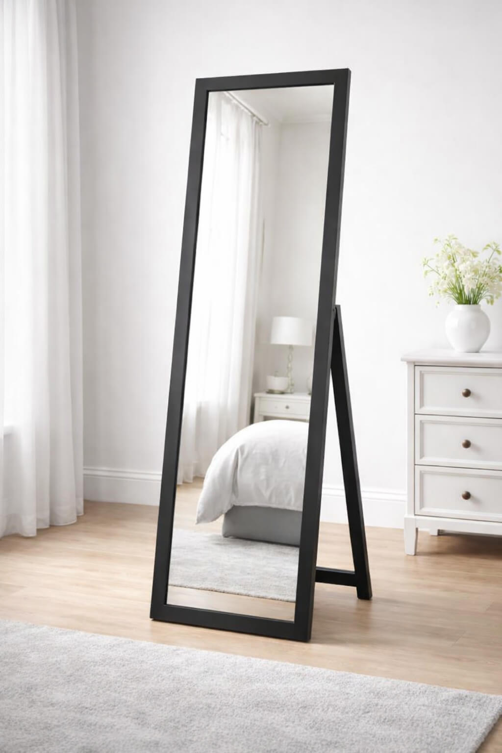 Craftx LED Full-Length Mirror – 6ft x 2ft | Black Frame with Built-in Light