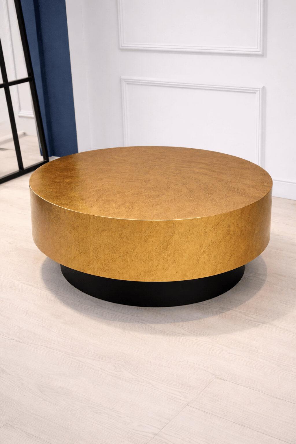 Craftx™ Luxe Round Coffee Table – Gold Finish | 3×3 ft | 20” Height