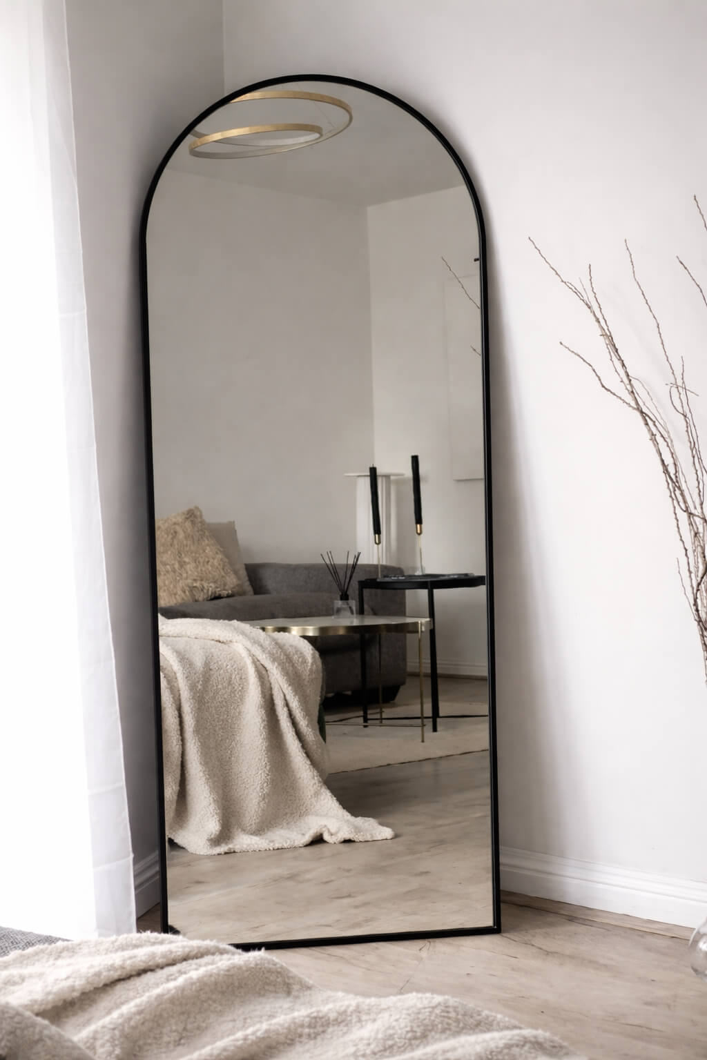 CraftX Arched Full-Length Mirror – Premium Black Frame Floor Mirror